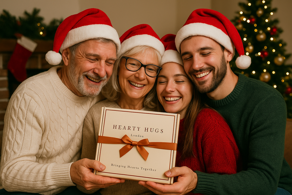 Hearty Hugs Luxury Christmas & New Year Chocolate Gift Box – 20 Premium Assorted Chocolates – Festive Chocolate Hamper Gift for Her & Him (Royal Ivory)