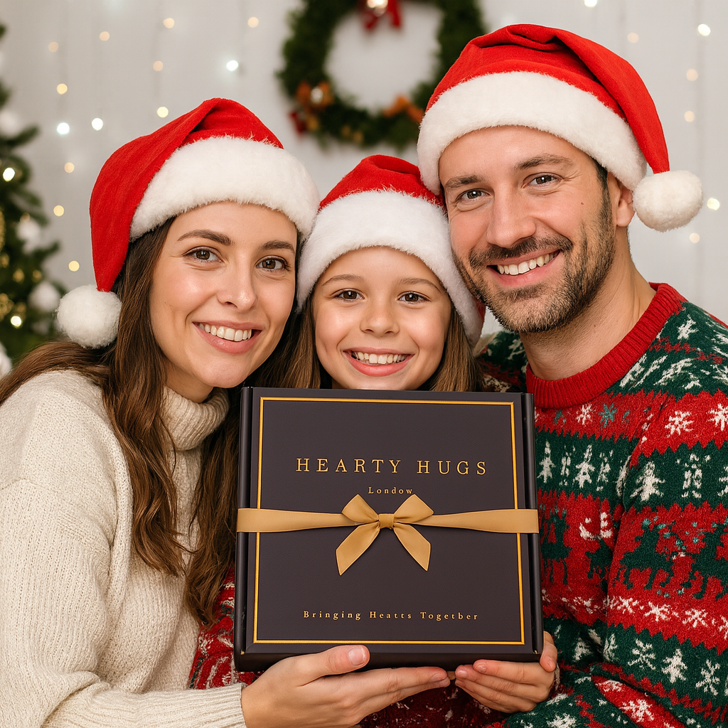 Hearty Hugs Luxury Christmas & New Year Chocolate Gift Box – 20 Premium Assorted Chocolates – Festive Chocolate Hamper Gift for Her & Him (Imperial Burgundy)