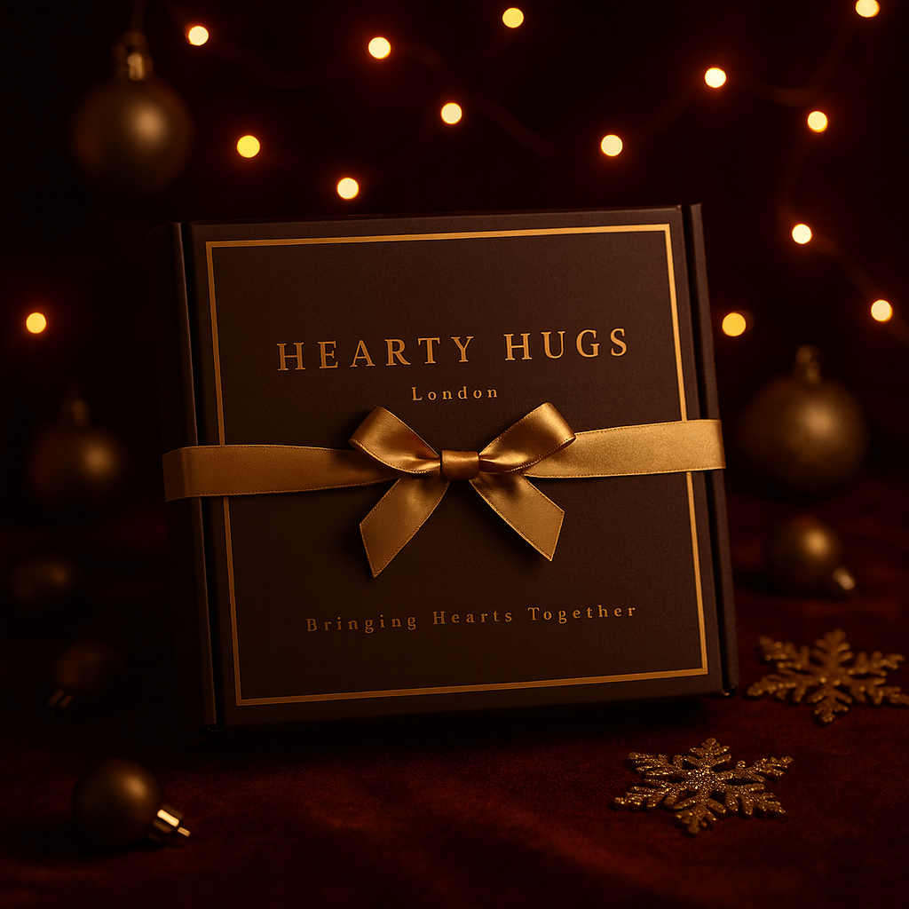 Hearty Hugs Luxury Christmas & New Year Chocolate Gift Box – 20 Premium Assorted Chocolates – Festive Chocolate Hamper Gift for Her & Him (Imperial Burgundy)