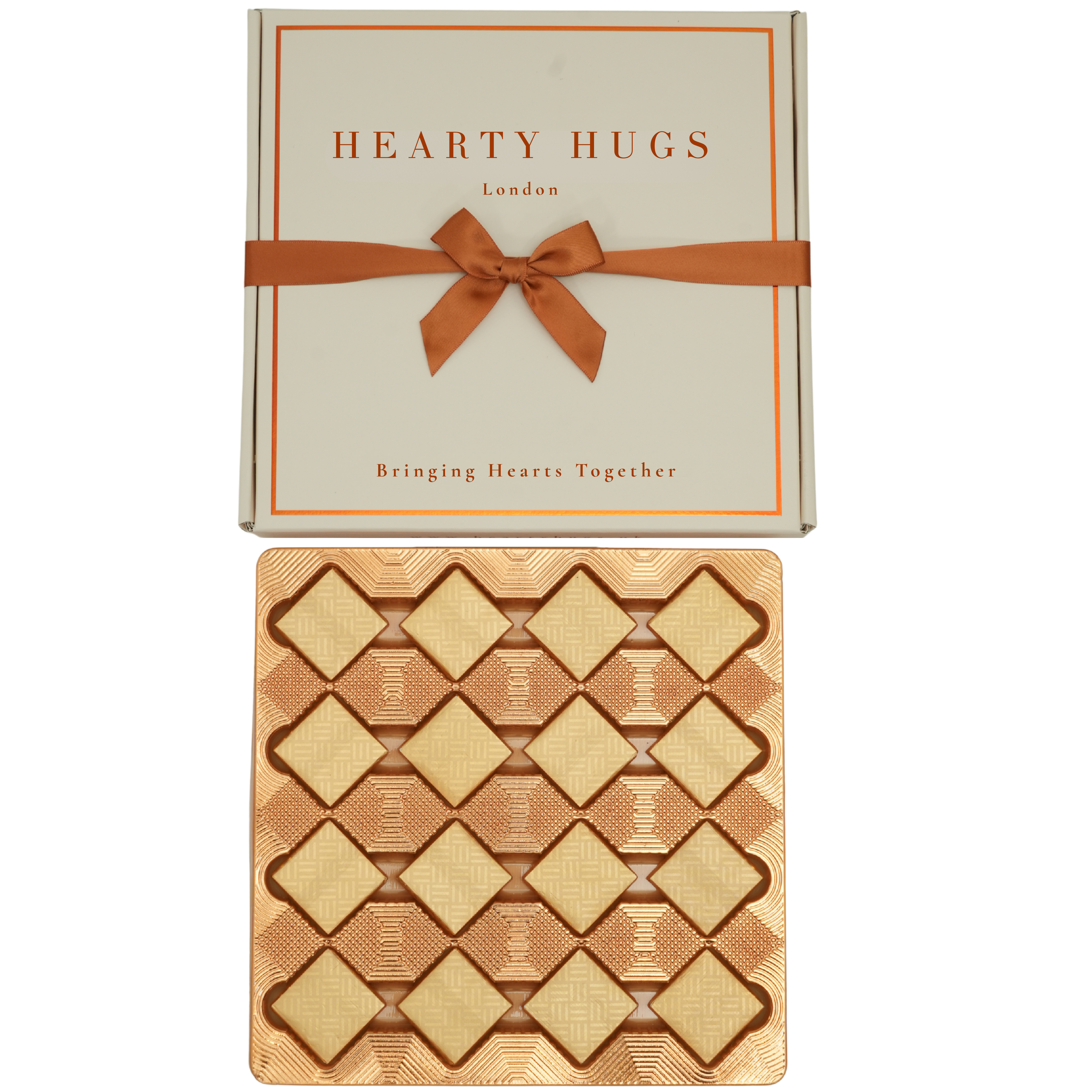 Hearty Hugs Luxury Chocolate Gift Box Hamper | 20 Premium Assorted Chocolates | Sweet Treat Chocolate Gift Box for Her & Him | Christmas, Birthday, Anniversary, Thank You, Get Well Soon Chocolate Gift (Royal Ivory)