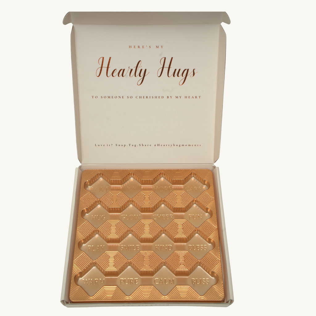 Hearty Hugs Luxury Get Well Soon Chocolate Gift Box – 20 Premium Assorted Chocolates – Premium Chocolate Hamper Gift for Her & Him (Royal Ivory)