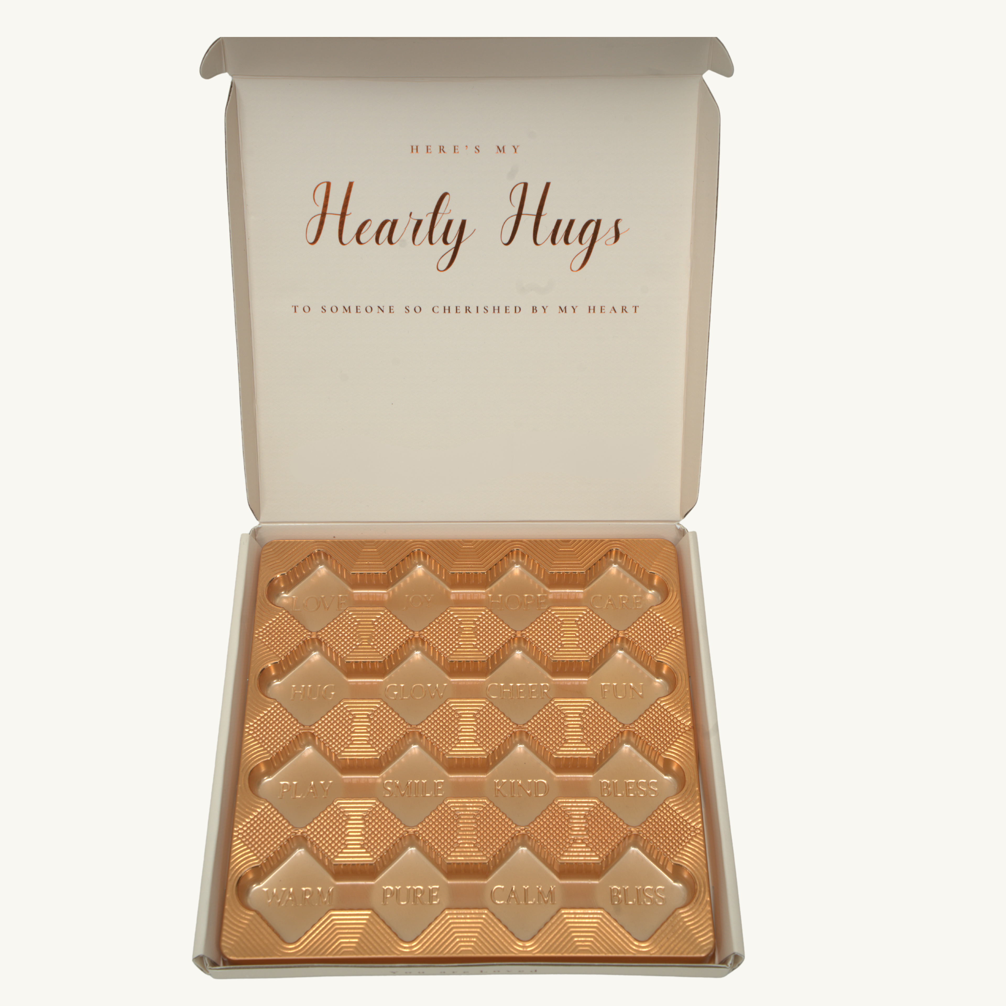 Hearty Hugs Luxury Birthday Chocolate Gift Box – 20 Premium Assorted Chocolates – Premium Chocolate Hamper Gift for Her & Him (Royal Ivory)