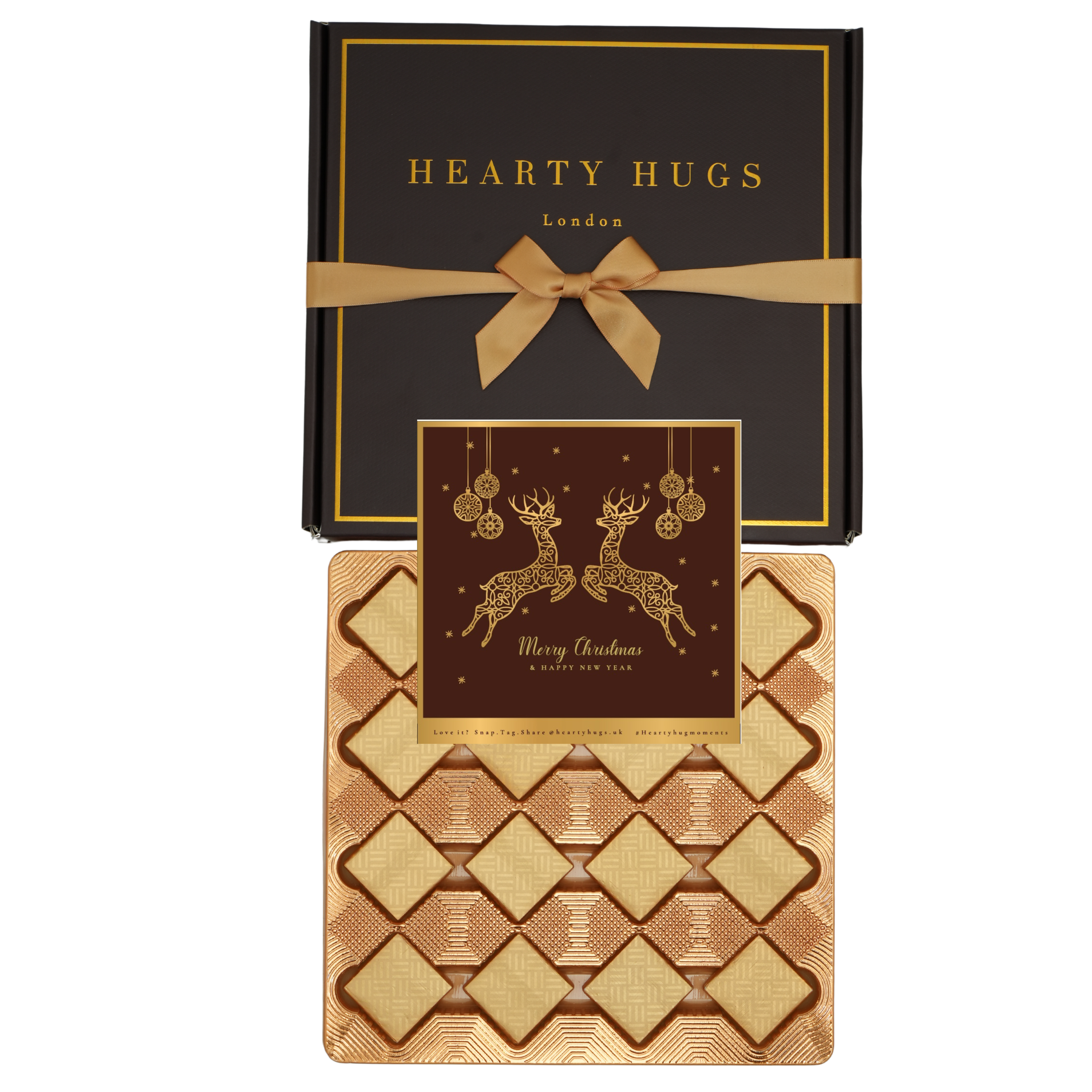 Hearty Hugs Luxury Chocolate Gift Box Hamper | 20 Premium Assorted Chocolates | Sweet Treat Chocolate Gift Box for Her & Him | Christmas, Birthday, Anniversary, Thank You, Get Well Soon Chocolate Gift