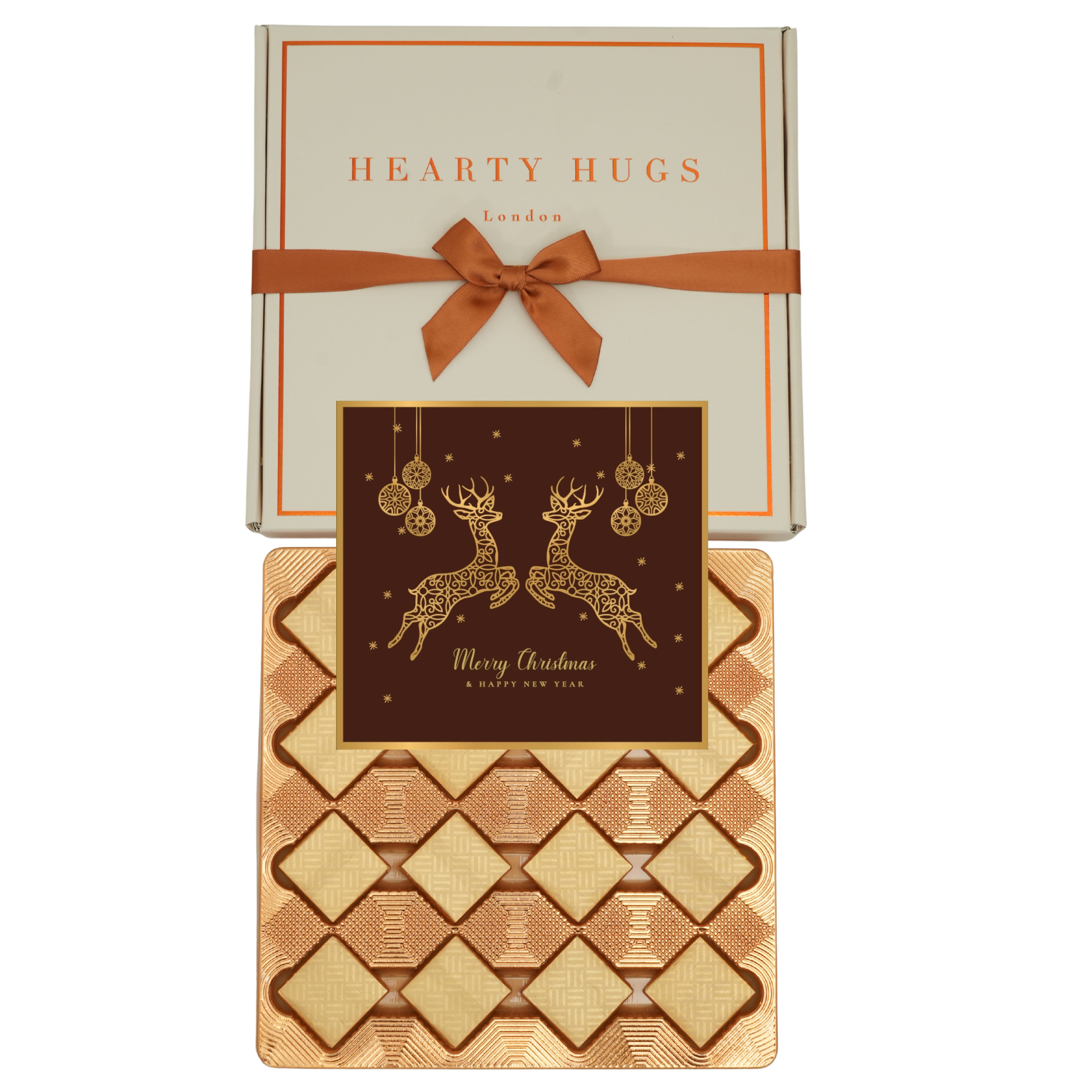 Hearty Hugs Luxury Chocolate Gift Box Hamper – 20 Premium Assorted Chocolates – Gift for Her & Him – Birthday, Anniversary, Thank You, Get Well Soon & Thinking of You Gifts (Royal Ivory)