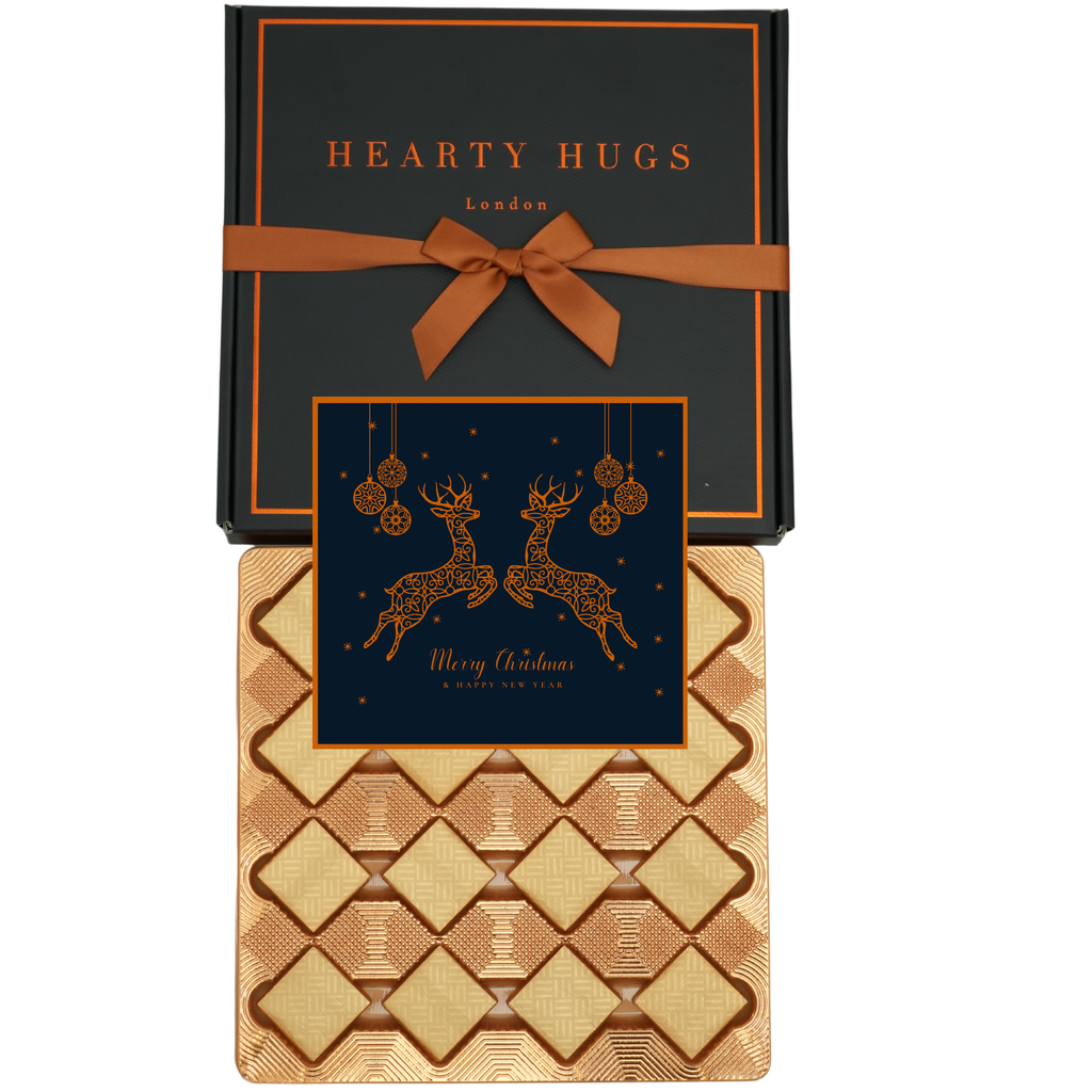 Hearty Hugs Luxury Christmas & New Year Chocolate Gift Box – 20 Premium Assorted Chocolates (Prestige Teal)